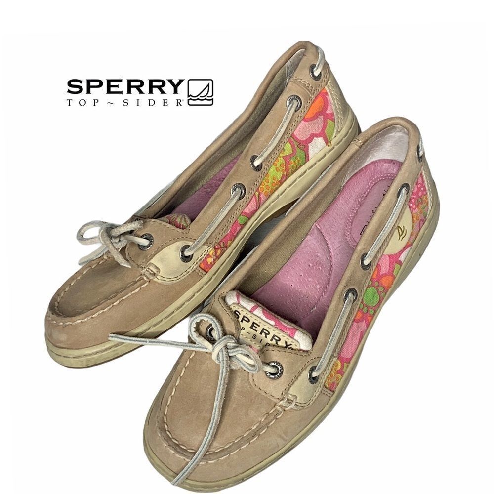 Sperry Top Sider Womens 6.5 Pink/Yellow Floral